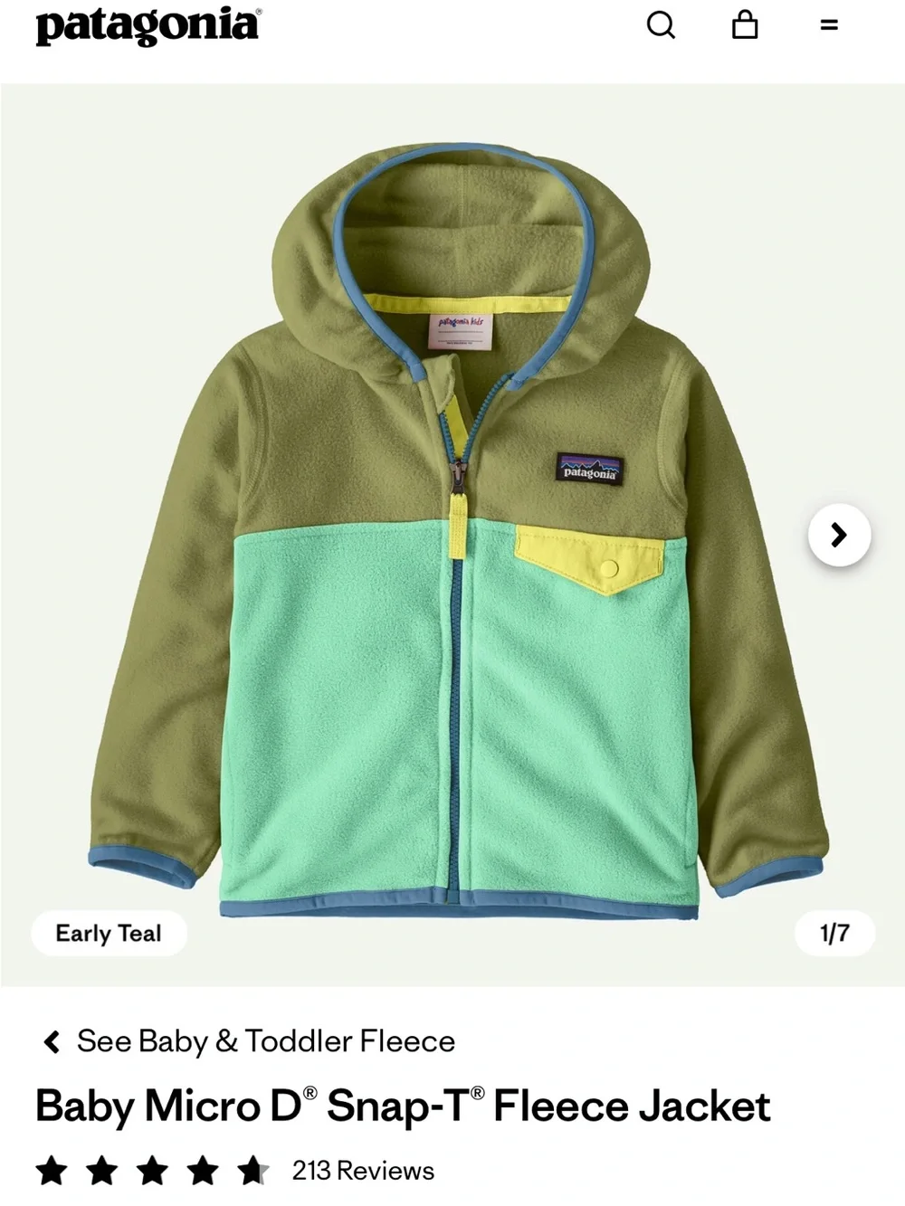 Patagonia Baby Micro D® Snap-T® Fleece Jacket